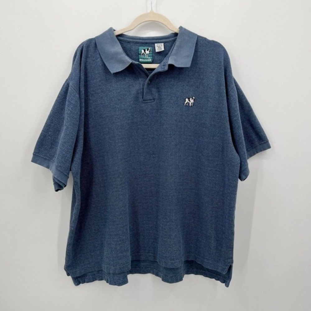 Vintage Big Dogs Polo Shirt Herringbone Pattern Short Sleeve